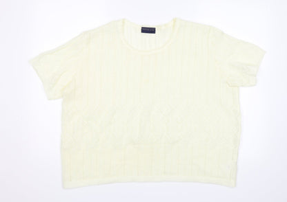 Womens UK Size 24 Fashion Extra White Jersey T-Shirt