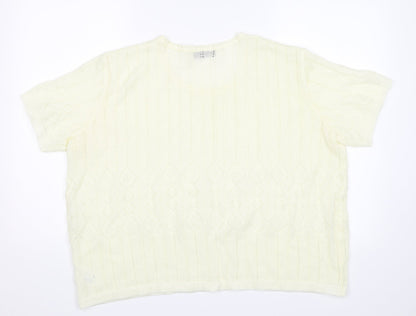 Womens UK Size 24 Fashion Extra White Jersey T-Shirt