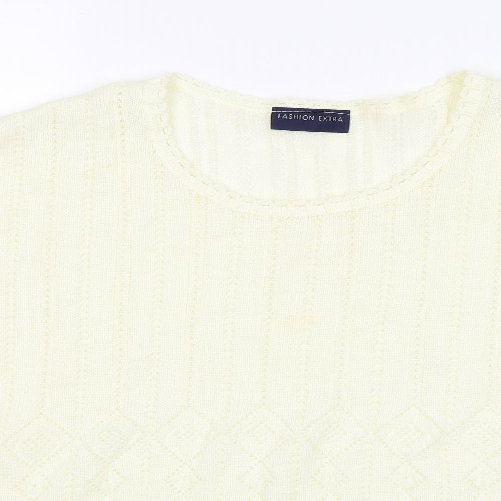 Womens UK Size 24 Fashion Extra White Jersey T-Shirt