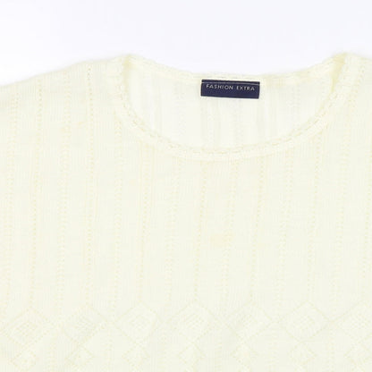 Womens UK Size 24 Fashion Extra White Jersey T-Shirt