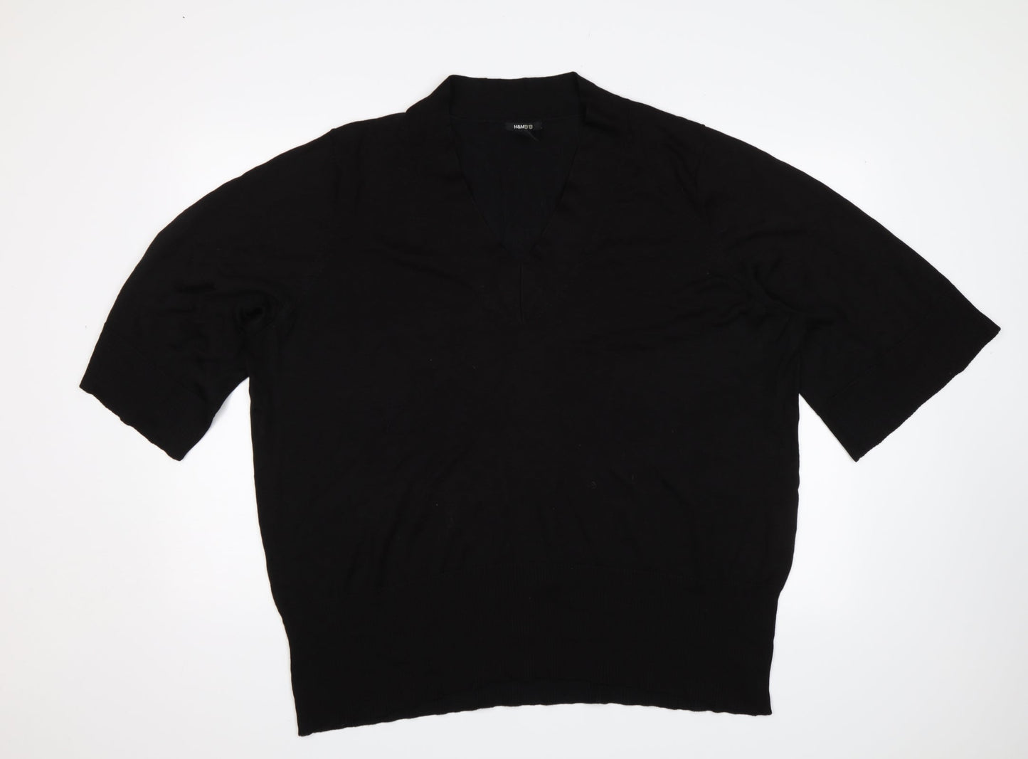 Womens UK Size 3XL H&M Black Jersey T-Shirt