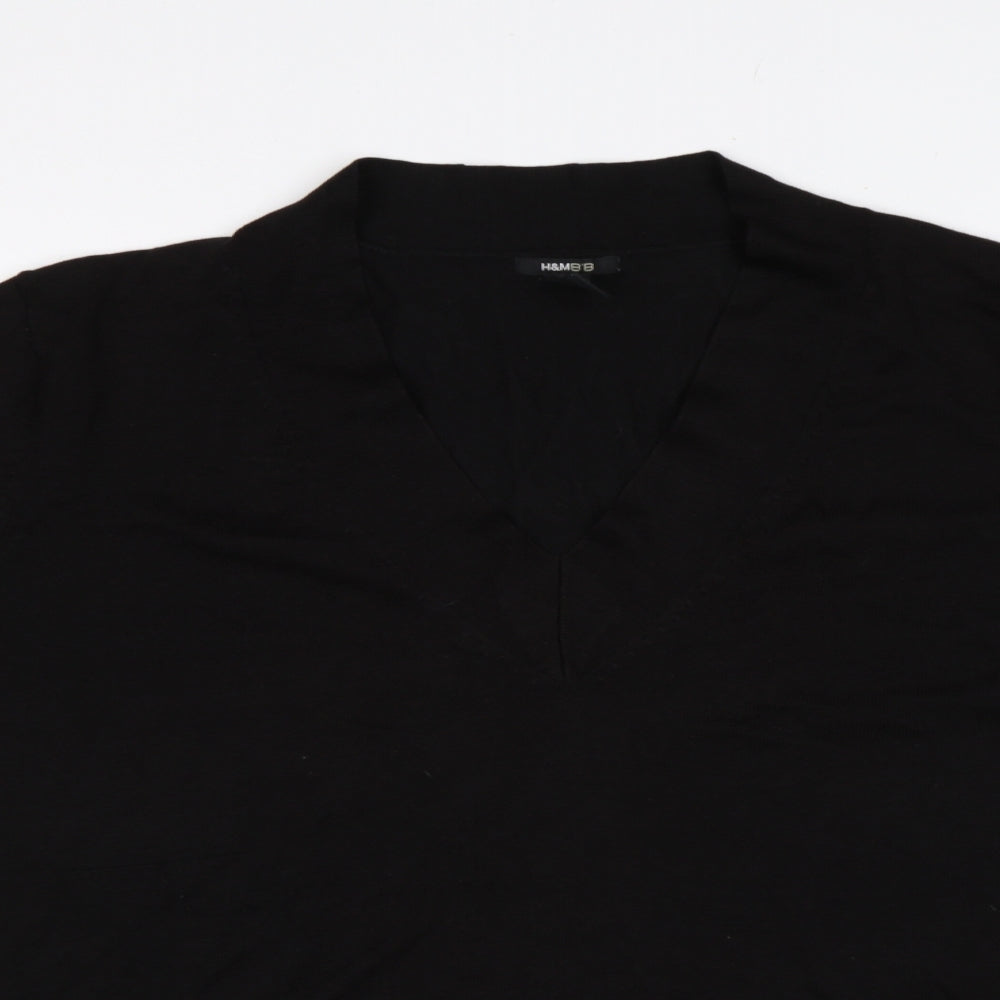 Womens UK Size 3XL H&M Black Jersey T-Shirt