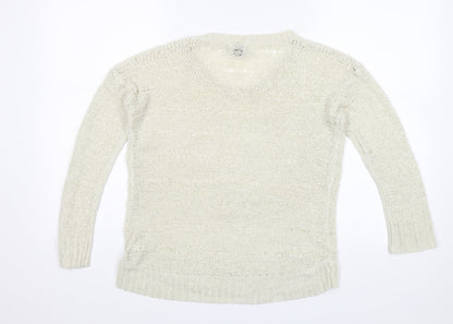 H&M Womens White   Pullover Jumper Size S