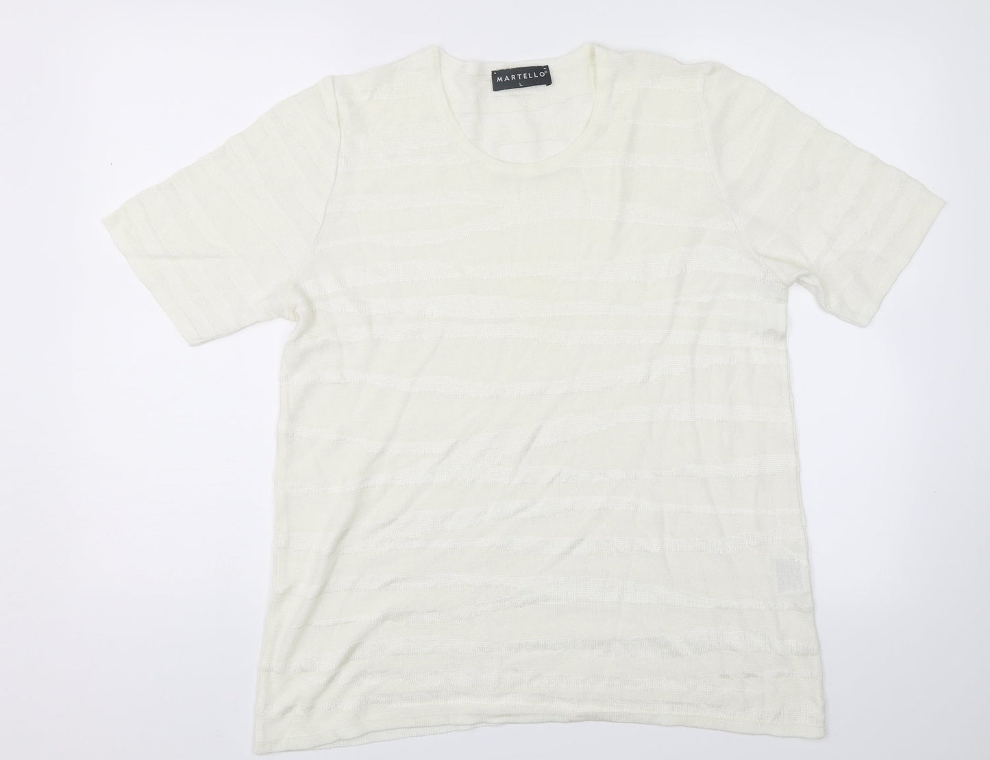 Martello Womens White   Jersey T-Shirt Size L