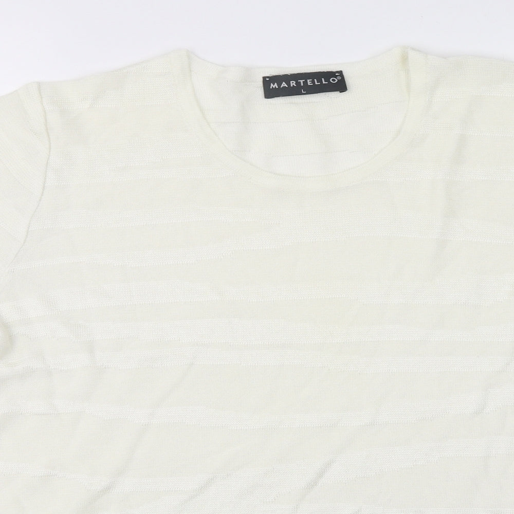 Martello Womens White   Jersey T-Shirt Size L