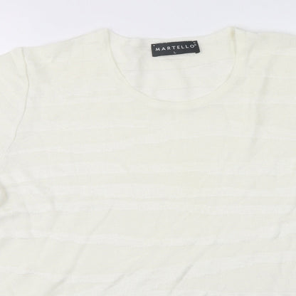 Martello Womens White   Jersey T-Shirt Size L