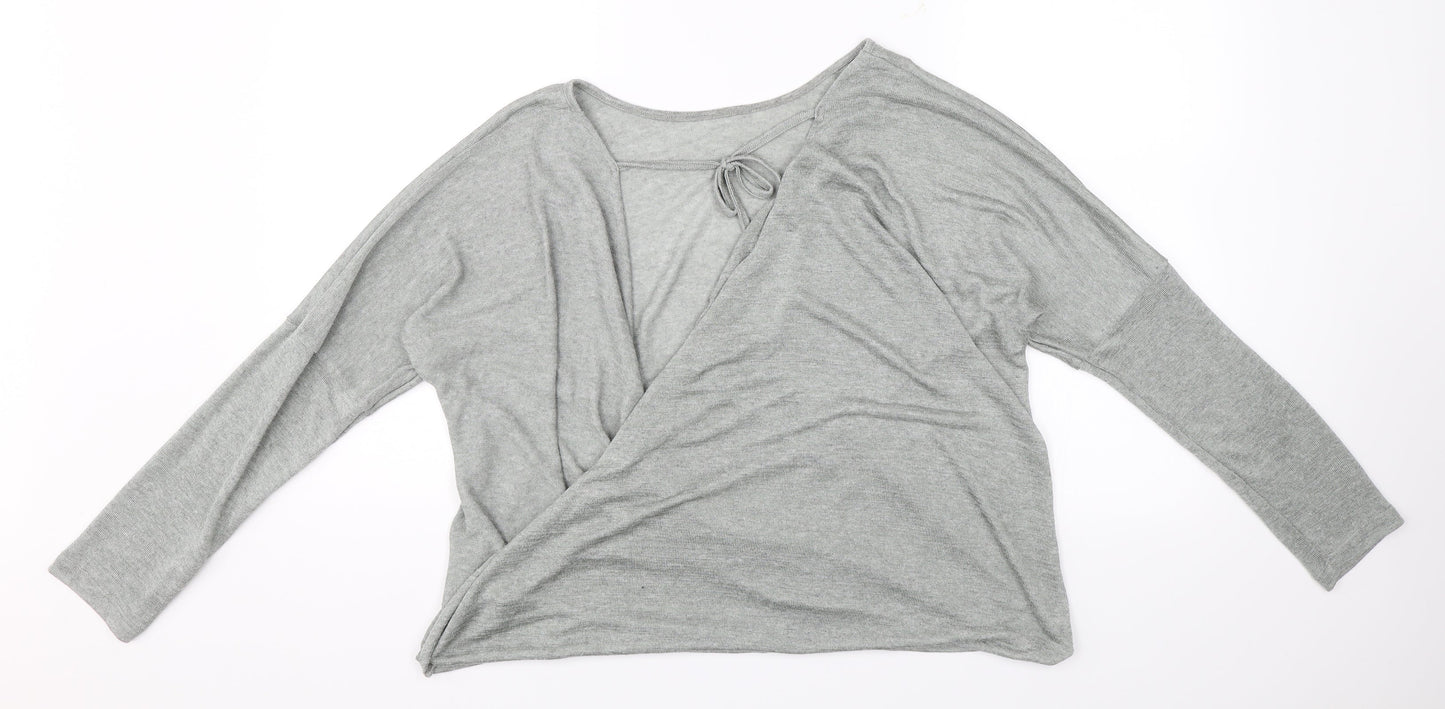 Womens UK Size 16 Debenhams Grey Jersey Blouse