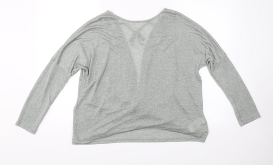 Womens UK Size 16 Debenhams Grey Jersey Blouse
