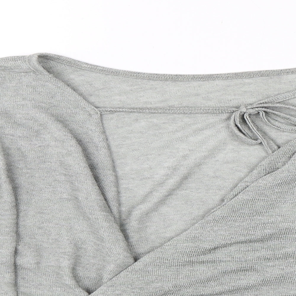 Womens UK Size 16 Debenhams Grey Jersey Blouse