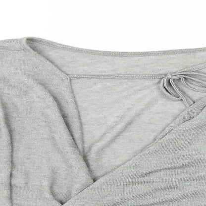 Womens UK Size 16 Debenhams Grey Jersey Blouse