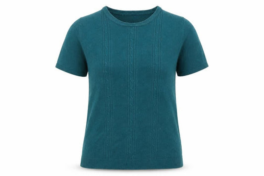 Womens UK Size 14 Pure & Natural Blue Jersey T-Shirt