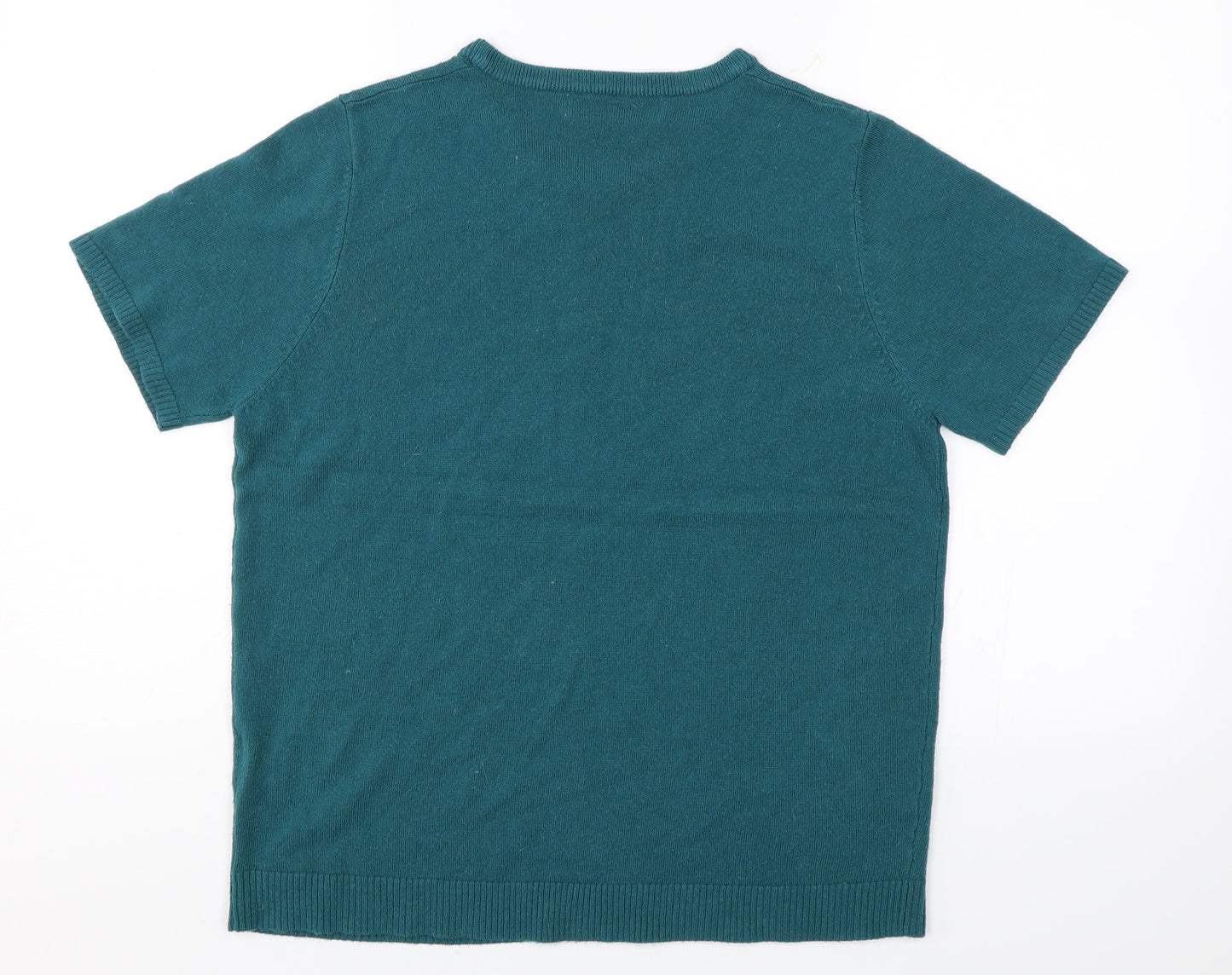 Womens UK Size 14 Pure & Natural Blue Jersey T-Shirt