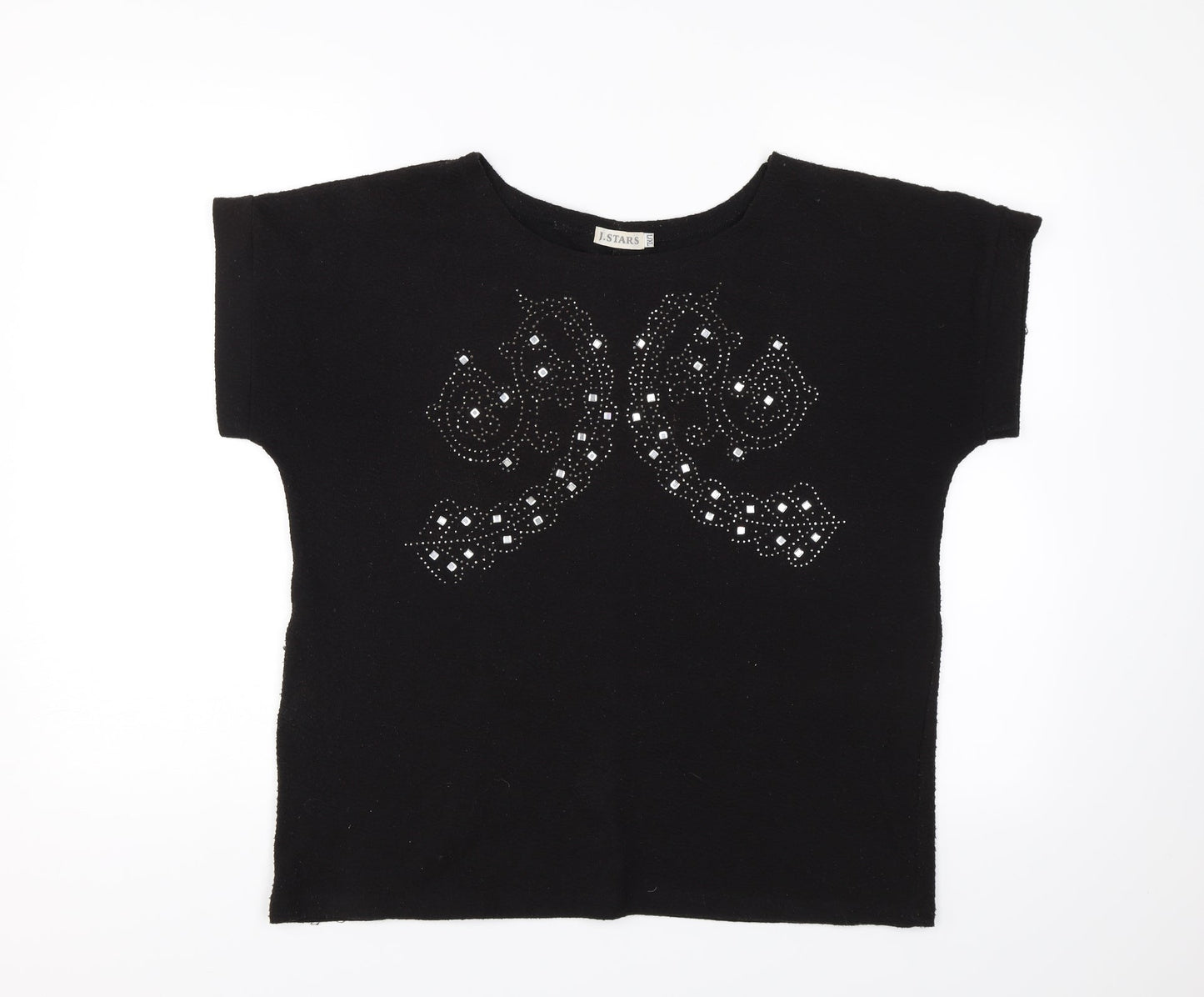 J. Stars Womens Black   Jersey T-Shirt Size L