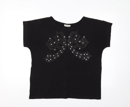 J. Stars Womens Black   Jersey T-Shirt Size L
