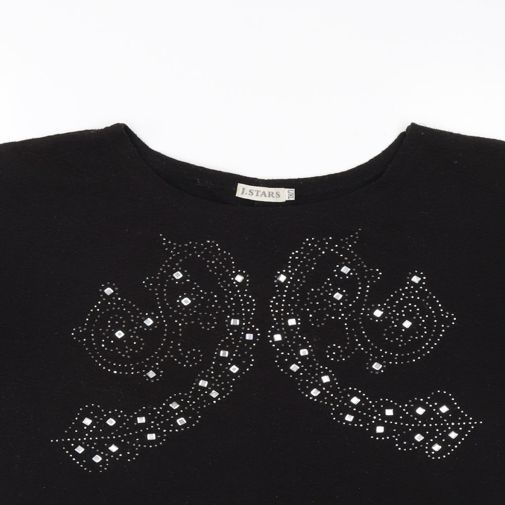J. Stars Womens Black   Jersey T-Shirt Size L
