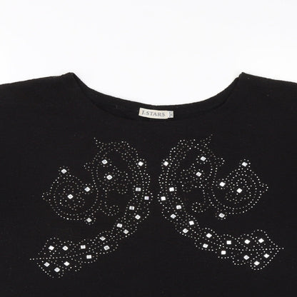 J. Stars Womens Black   Jersey T-Shirt Size L