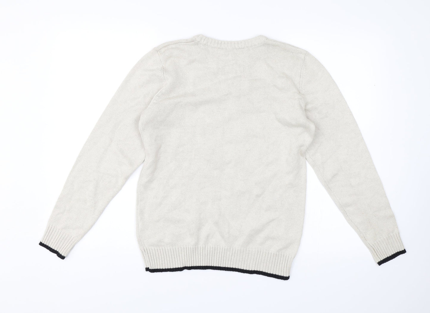 H&M Girls Brown   Pullover Jumper Size 13-14 Years  - My pugly x-mas jumper