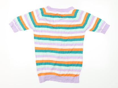 Estelle Womens Multicoloured Striped  Cardigan Jumper Size L