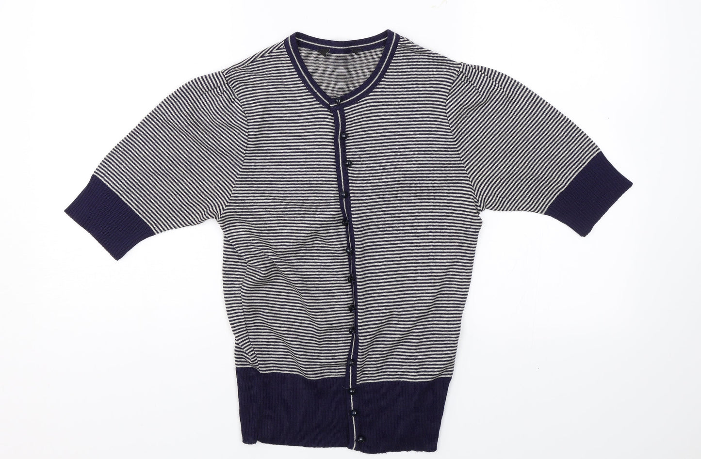 Dorothy Perkins Womens Blue Striped  Cardigan Jumper Size 10