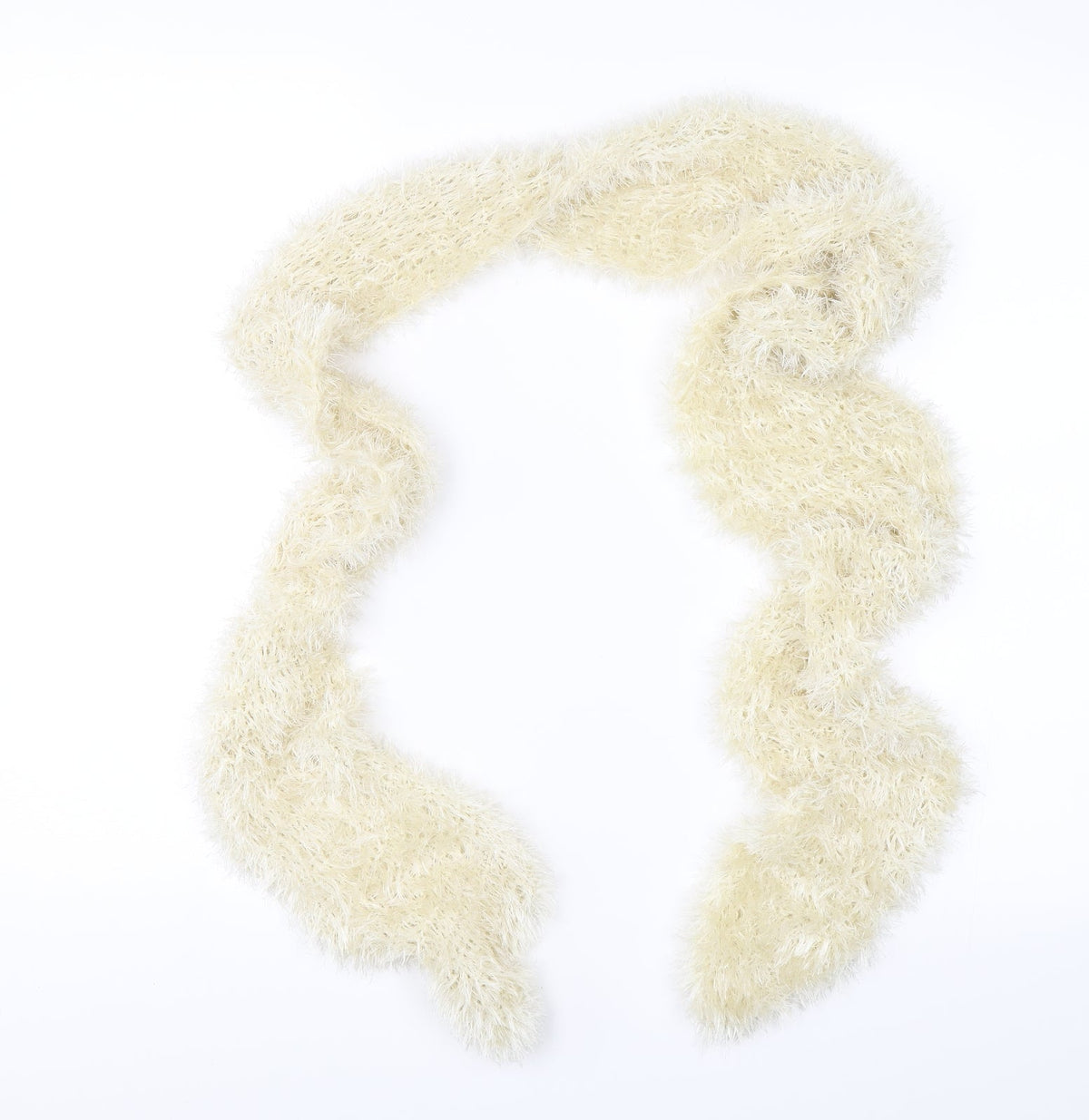 Front view of Preworn unisex white scarf