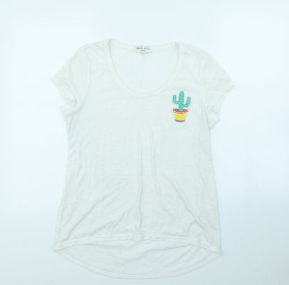 Womens UK Size S Brave Soul White Basic T-Shirt