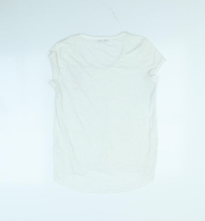 Womens UK Size S Brave Soul White Basic T-Shirt