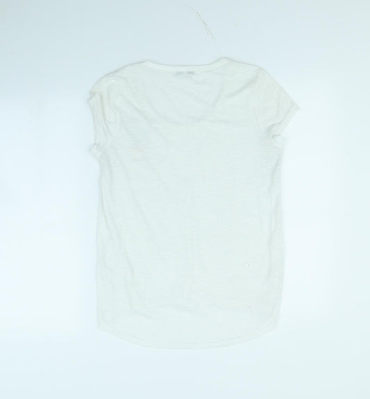 Womens UK Size S Brave Soul White Basic T-Shirt