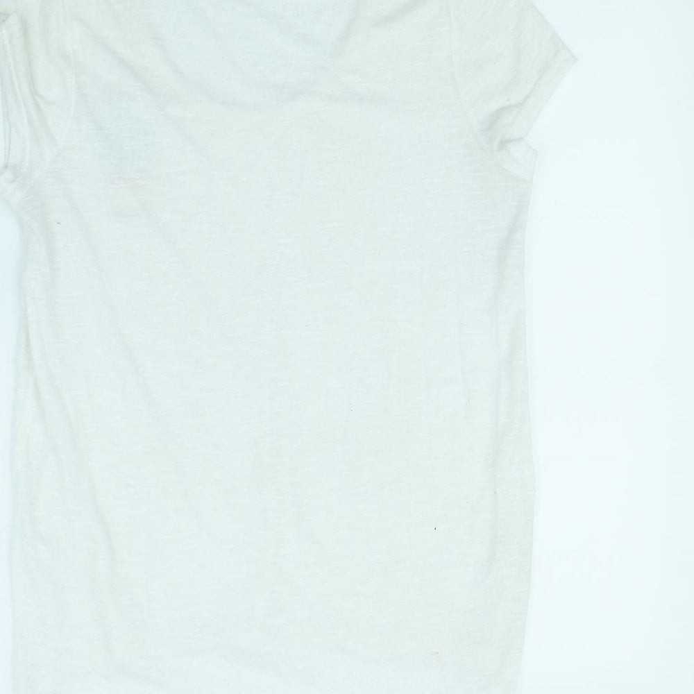 Womens UK Size S Brave Soul White Basic T-Shirt