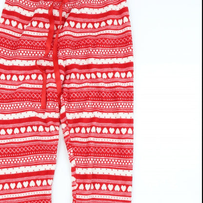 Preworn Womens Red Striped  Babydoll Pyjama Pants Size 12