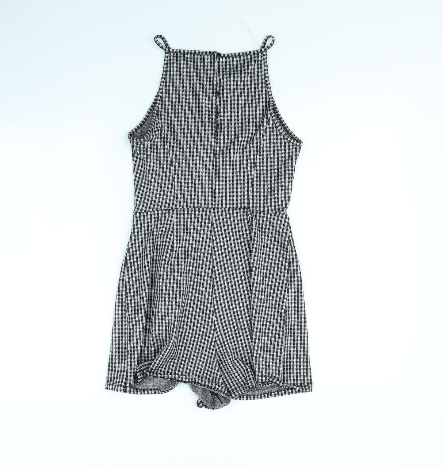 Bershka Womens Black Check  Playsuit One-Piece Size S