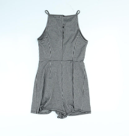 Bershka Womens Black Check  Playsuit One-Piece Size S