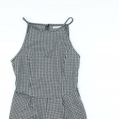 Bershka Womens Black Check  Playsuit One-Piece Size S