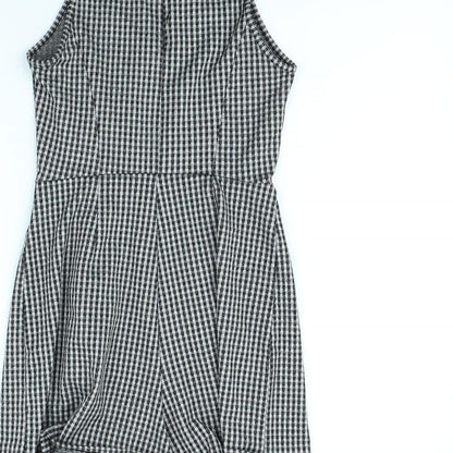 Bershka Womens Black Check  Playsuit One-Piece Size S