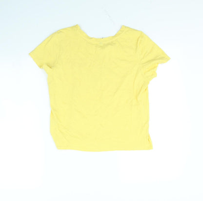 Womens UK Size L Sinsay Yellow Cropped T-Shirt