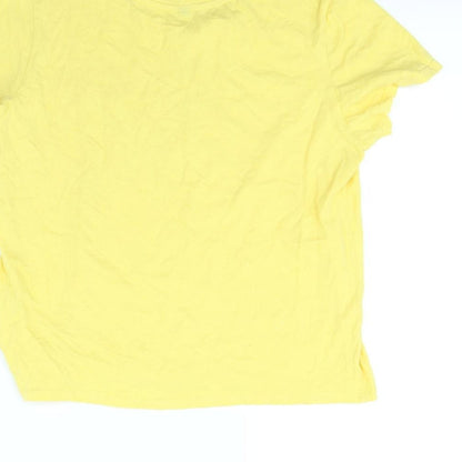 Womens UK Size L Sinsay Yellow Cropped T-Shirt