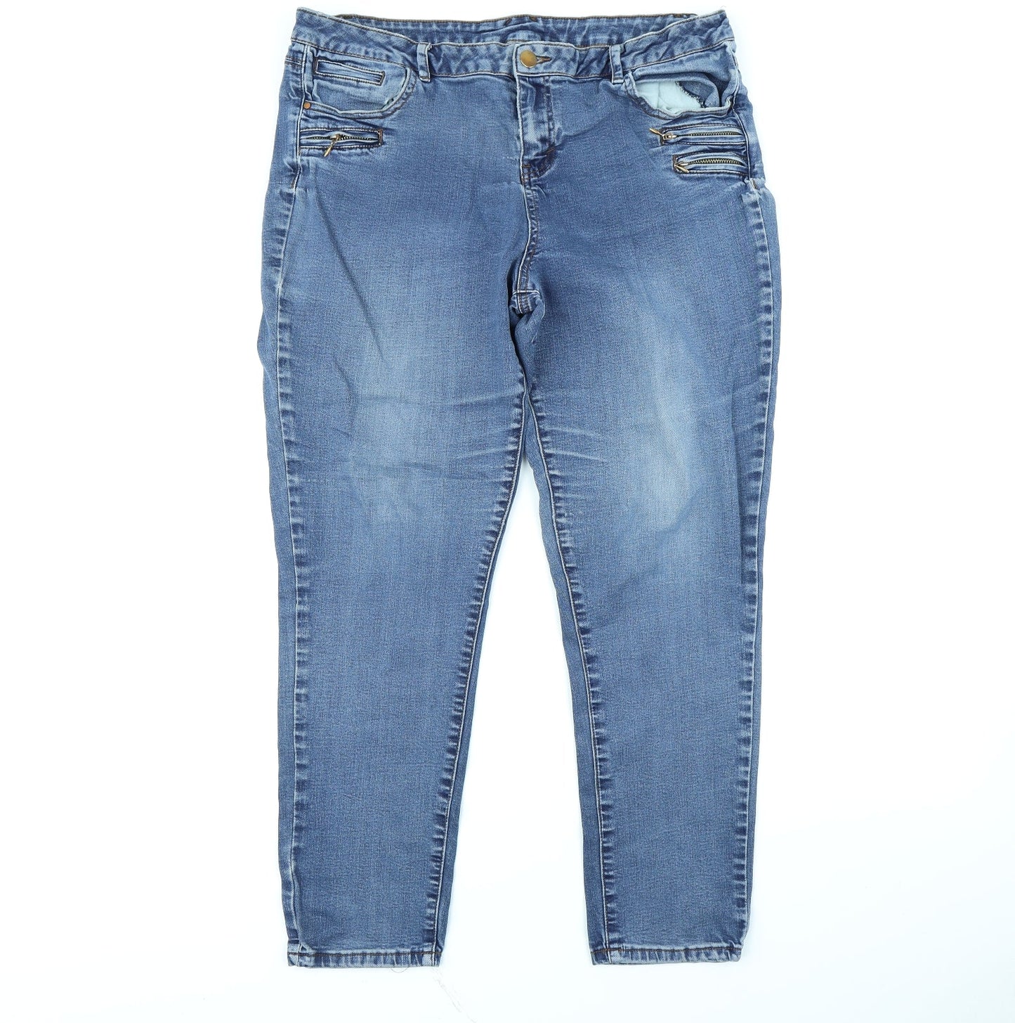 Womens UK Size 34 in Preworn Regular Fit Skinny Blue Jeans