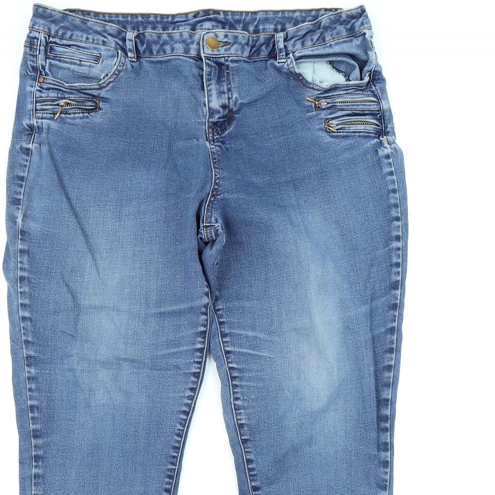 Womens UK Size 34 in Preworn Regular Fit Skinny Blue Jeans