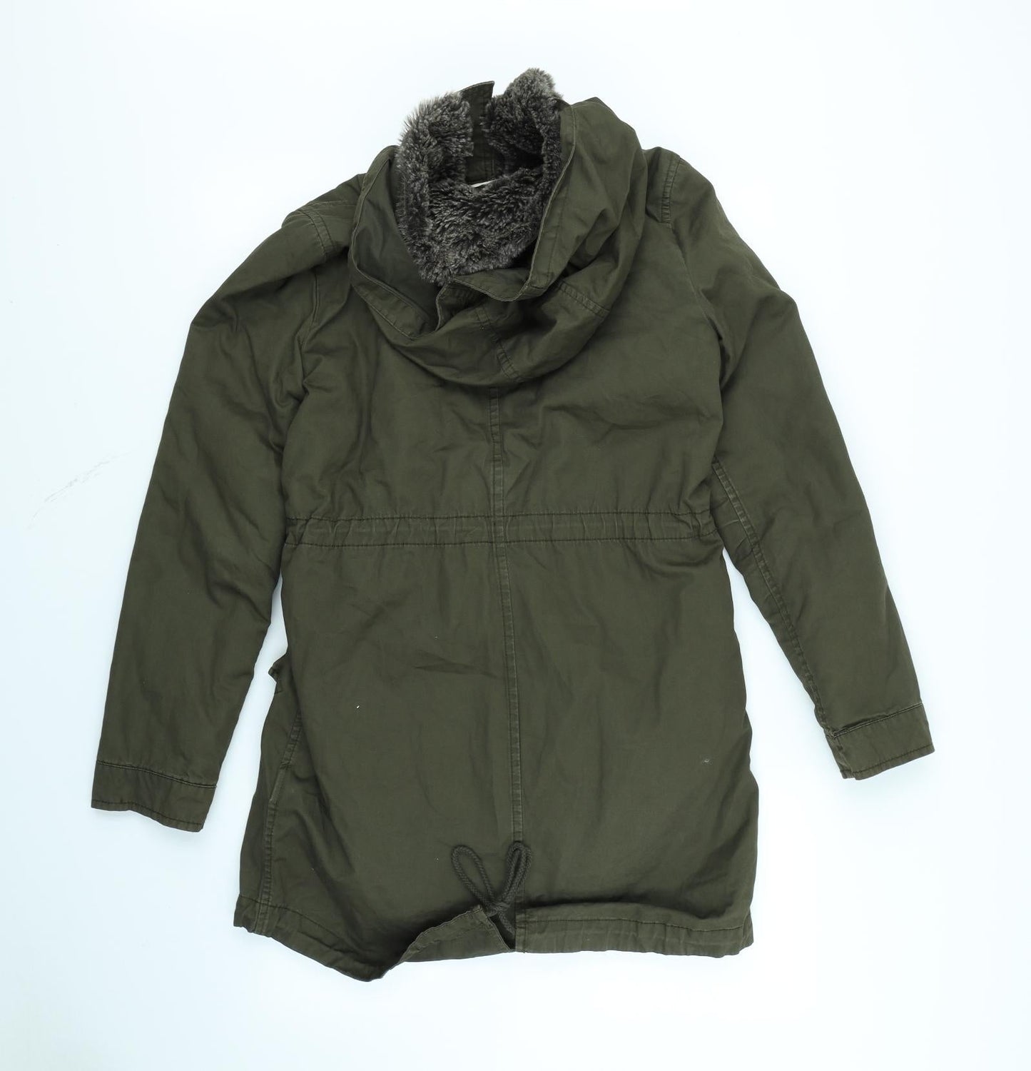 Womens UK Size 6 H&M Green Rain Coat