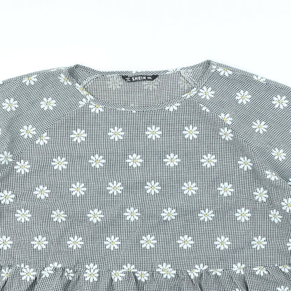 Shein   Womens Black Check  Basic Blouse Size XL