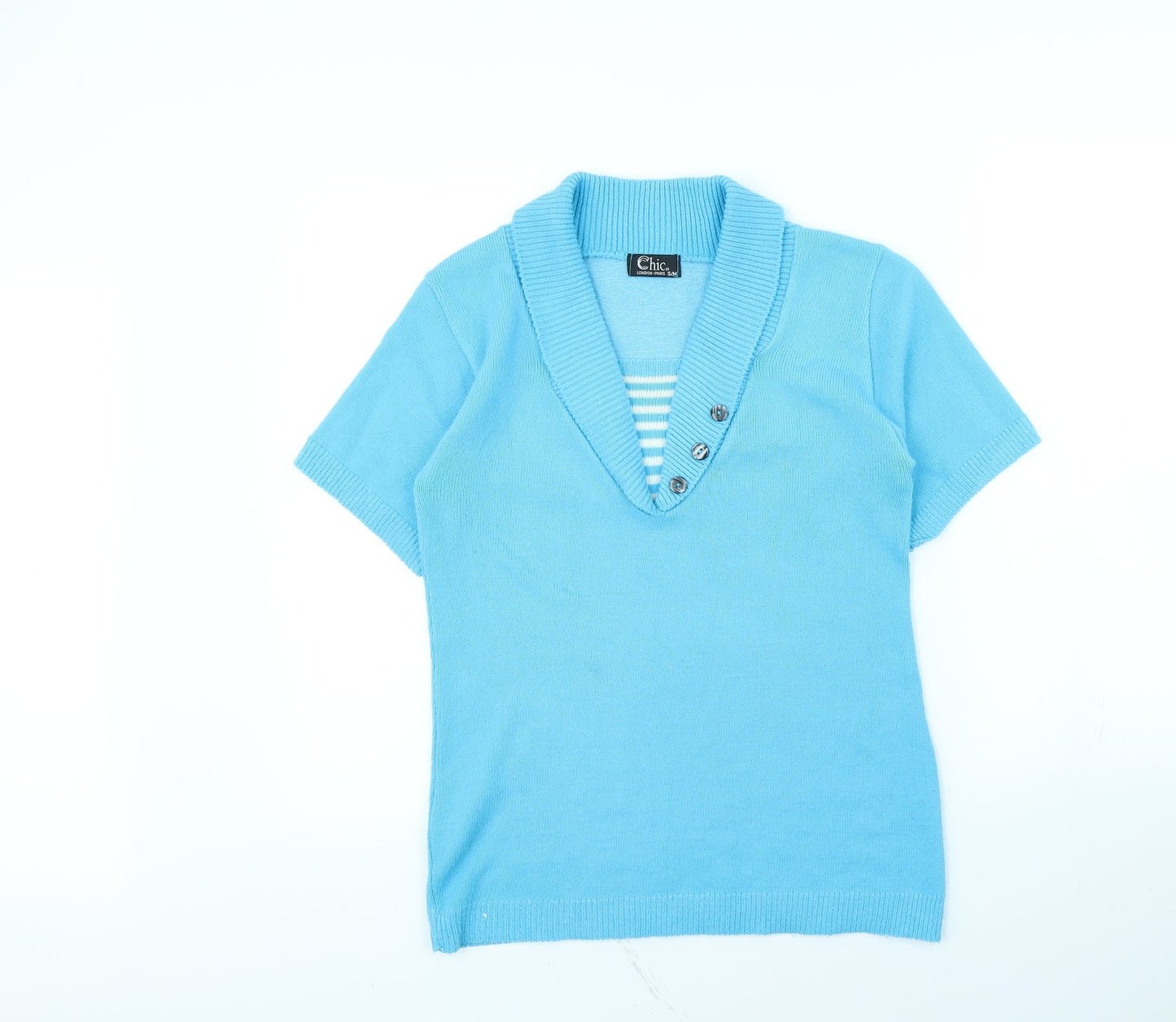 CHIC Womens Blue   Pullover Jumper Size S