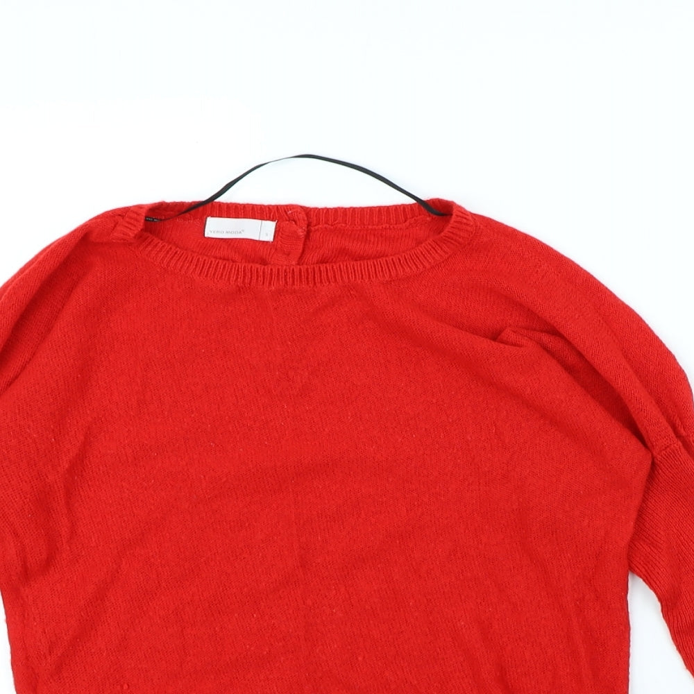 Vero Moda Womens Red   Pullover Jumper Size S