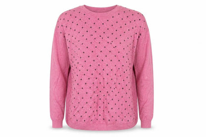 Target Womens Pink Polka Dot Knit Pullover Jumper Size L