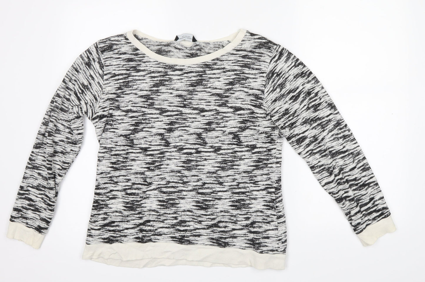 Dorothy Perkins Womens White Striped Knit Pullover Jumper Size 14
