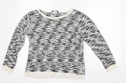 Dorothy Perkins Womens White Striped Knit Pullover Jumper Size 14