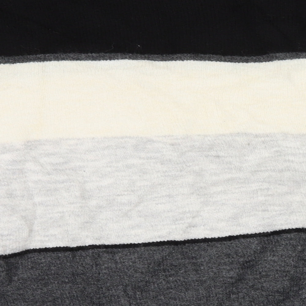 H&M Mens Grey Striped Knit Pullover Jumper Size S