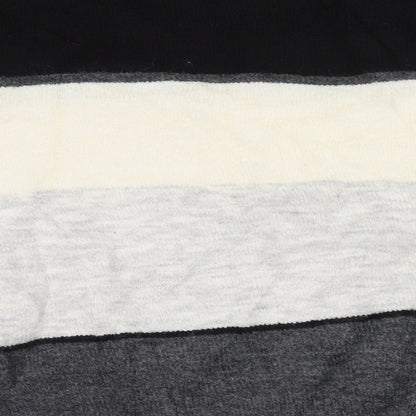 H&M Mens Grey Striped Knit Pullover Jumper Size S