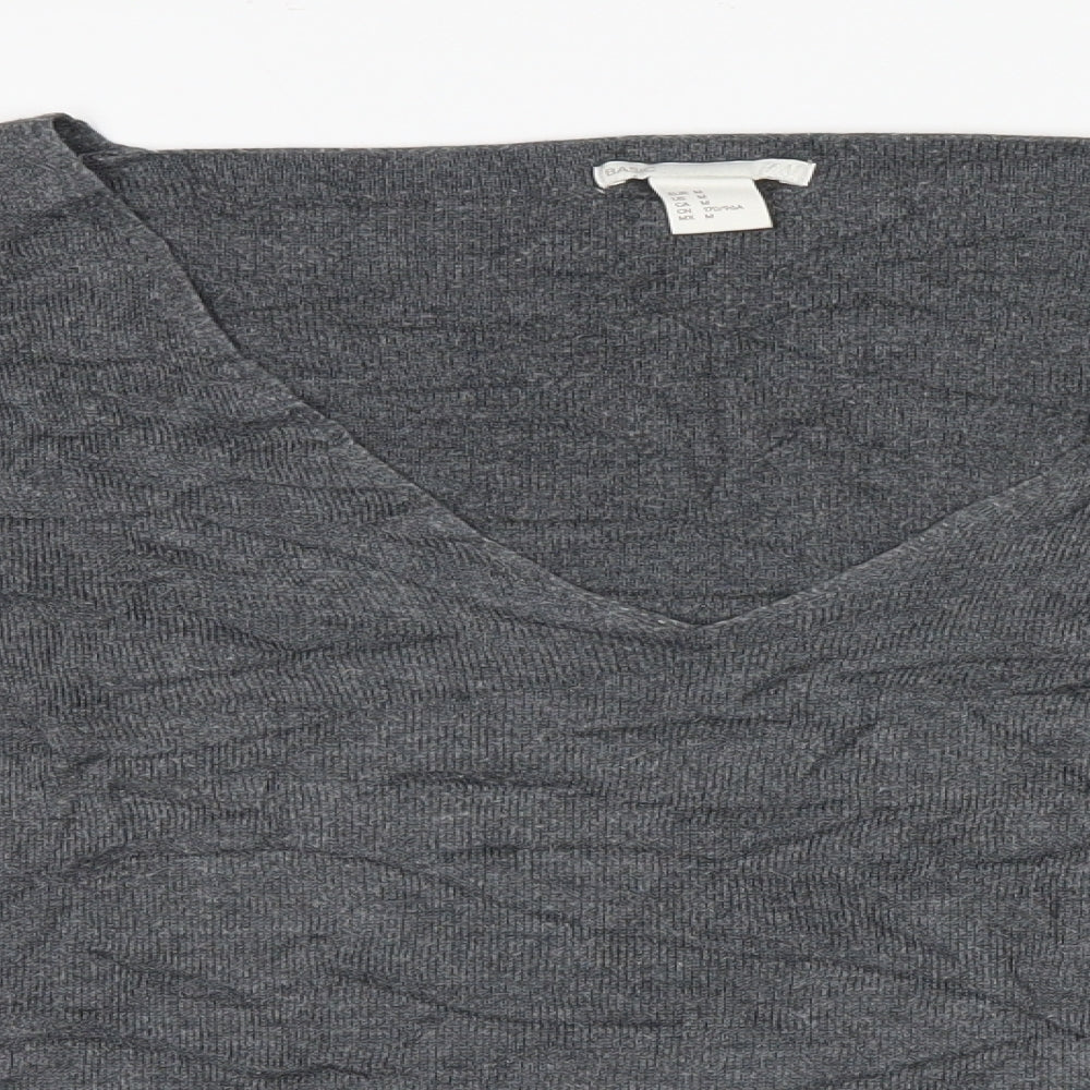 Basic Womens Grey  Knit Basic Blouse Size M