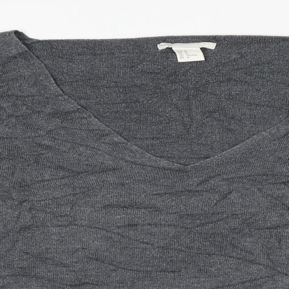 Basic Womens Grey  Knit Basic Blouse Size M