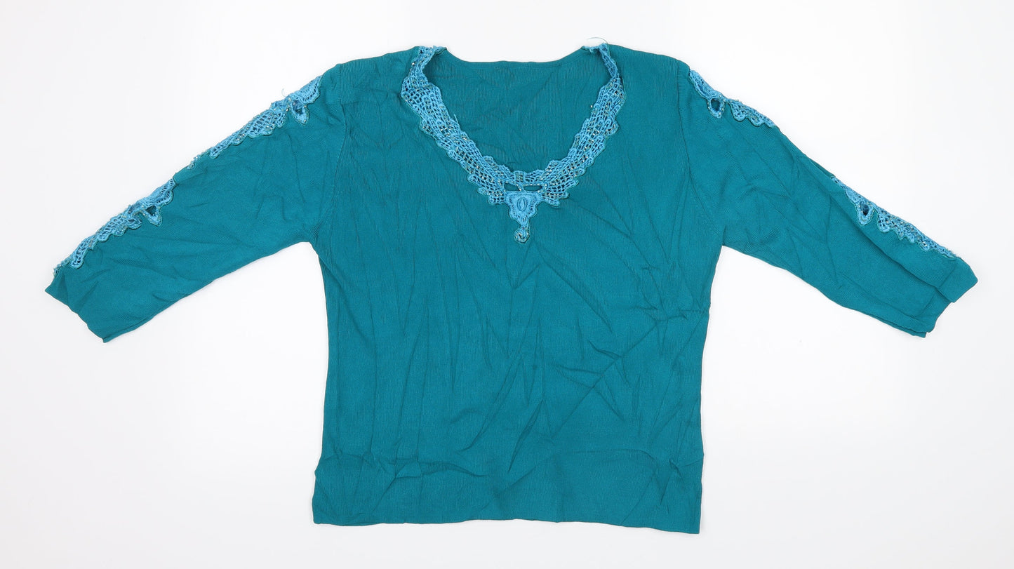 Womens UK Size S Roman Originals Blue Basic Blouse