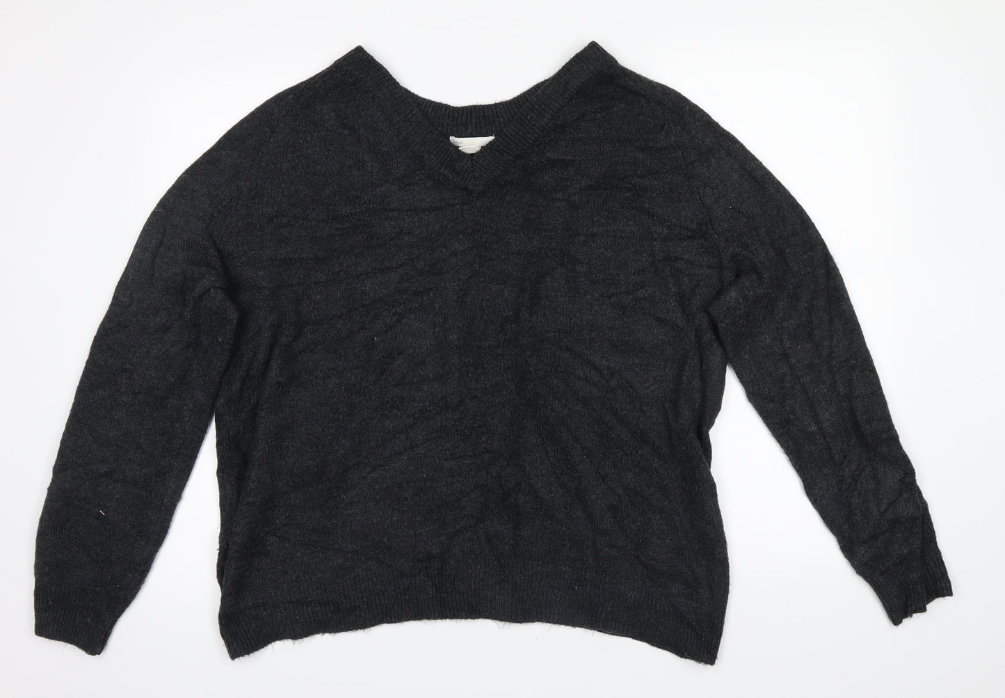 H&M Mens Black  Knit Pullover Jumper Size S